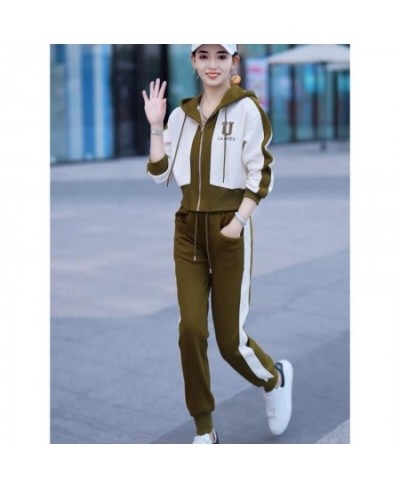 Women's Fashion Casual Sports Suit 2023 Spring Autumn New Cardigan Hooded Tops Sweater Coat And Pants 2 Two Piece Set For Wom...