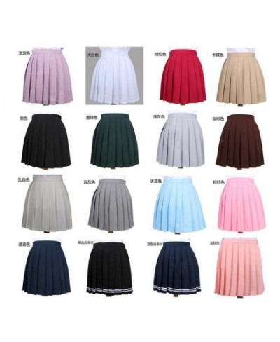 new 2022 summer Student Pretty New Fashion Women Mini Skirt Women Solid Stripe lolita Pleated Skirt $24.15 - Bottoms