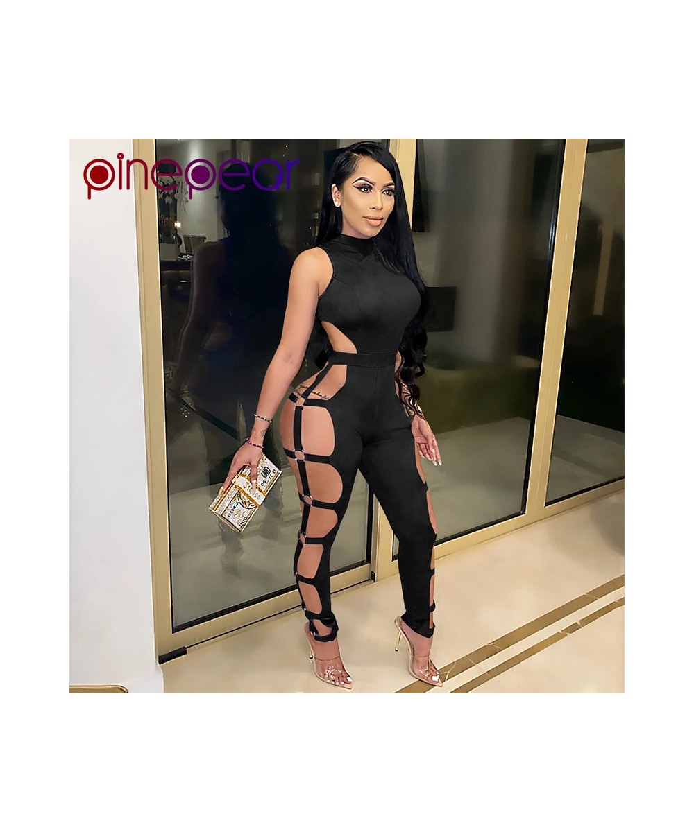 Sleeveless Backless Metal Ring Hollow Out Bandage Rompers Womens Jumpsuit Fashion Party Sexy Club Overalls Wholesale $47.10 -...