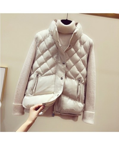 Autumn Winter Women's Vest Jacket Fashion Casual Loose Warm Cotton Waistcoat Diamond Sleeveless Female Outerwear $47.75 - Jac...