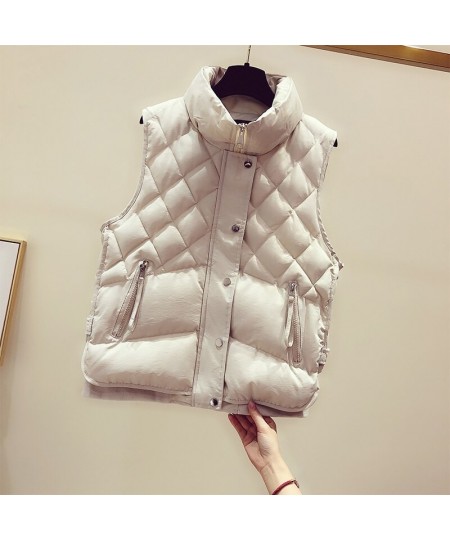 Autumn Winter Women's Vest Jacket Fashion Casual Loose Warm Cotton Waistcoat Diamond Sleeveless Female Outerwear $47.75 - Jac...