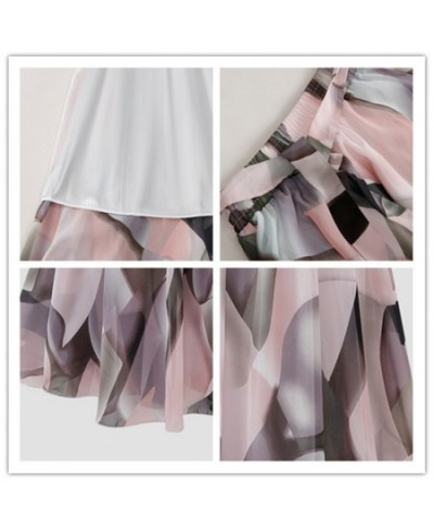 Summer Floral Skirt High Waist Chiffon Midi Skirt White Pink Blue Color 2022 New A World Tie Bow Print Skirts Women $31.07 - ...