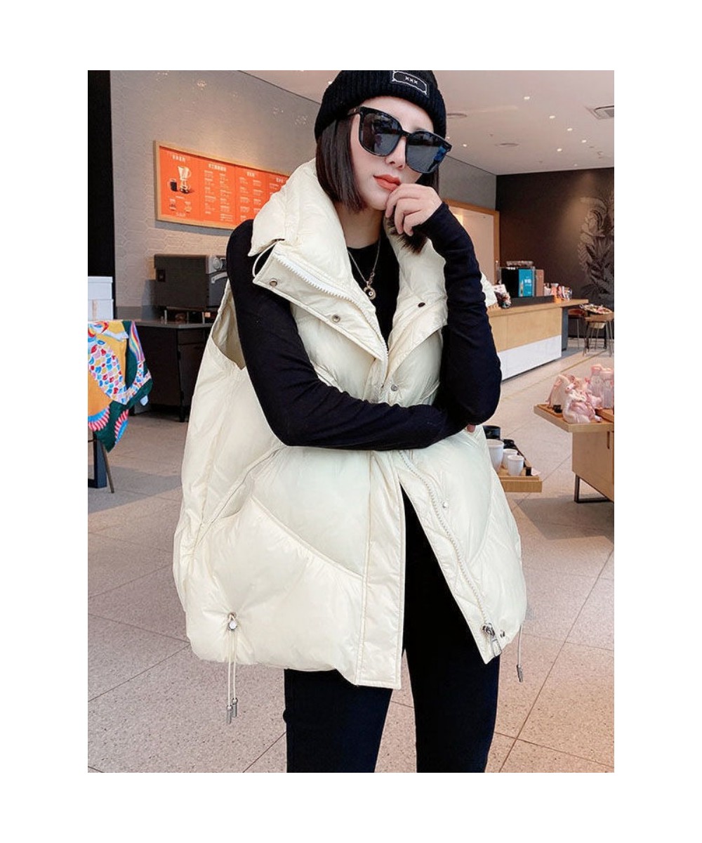 Women's Down Cotton Vest Autumn and Winter Loose Stand Collar Padded Jacket Sleeveless Vest Outer Jacket $40.43 - Jackets & C...