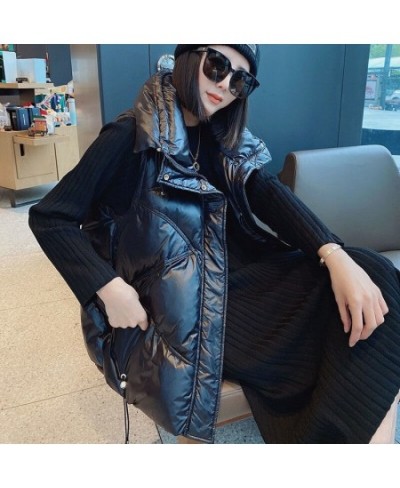 Women's Down Cotton Vest Autumn and Winter Loose Stand Collar Padded Jacket Sleeveless Vest Outer Jacket $40.43 - Jackets & C...