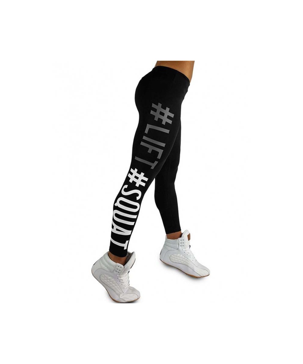 Women Black Trousers Boss Girl Print Leggings Fashion High-Waist Fitness Leggings Casual Breathable Soft $22.92 - Bottoms