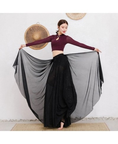 Female Belly Dance Practice Clothing Elegant Top Long Sleeve Performance Skirt Sequins Dance Suit Costume $56.30 - Suits & Sets