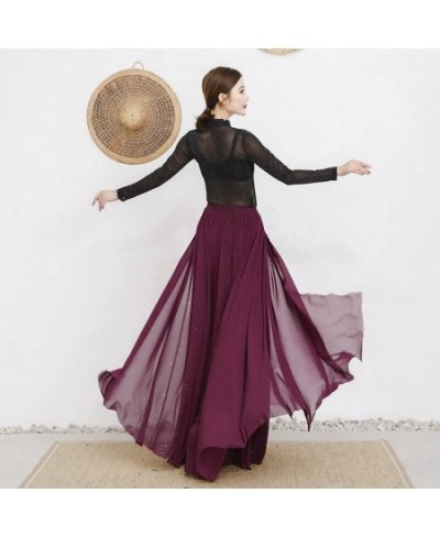 Female Belly Dance Practice Clothing Elegant Top Long Sleeve Performance Skirt Sequins Dance Suit Costume $56.30 - Suits & Sets