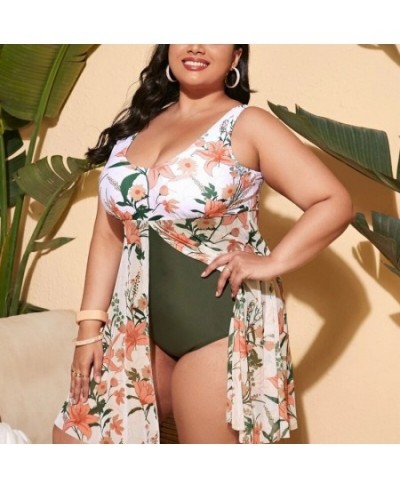 New 2023 Plus Size Digital Print Skirt Split Bikini One-Piece Swimsuit Summer Beach Swimwear Bathing Suit For Women $45.82 - ...