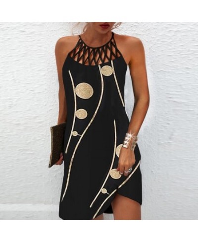 2022 Women Elegant Dress Loose Casual Short Dress Hollow Out Floral Print Round Neck Ladies Summer Dress 2022 $36.11 - Dresses