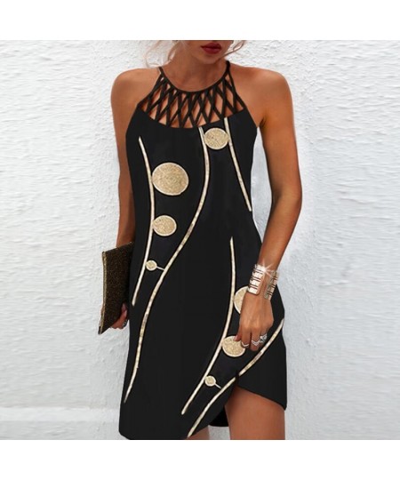 2022 Women Elegant Dress Loose Casual Short Dress Hollow Out Floral Print Round Neck Ladies Summer Dress 2022 $36.11 - Dresses