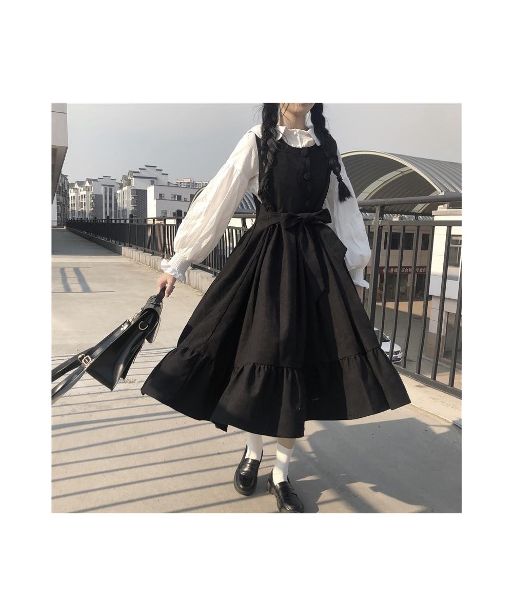 Sleeveless Dress Women Japanese Style Chic Leisure Kawaii Teenager JK New College Sweet Ruffles Girls High Waist 4XL All-matc...