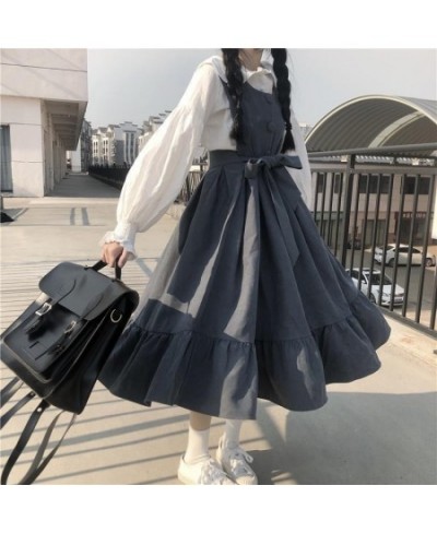 Sleeveless Dress Women Japanese Style Chic Leisure Kawaii Teenager JK New College Sweet Ruffles Girls High Waist 4XL All-matc...