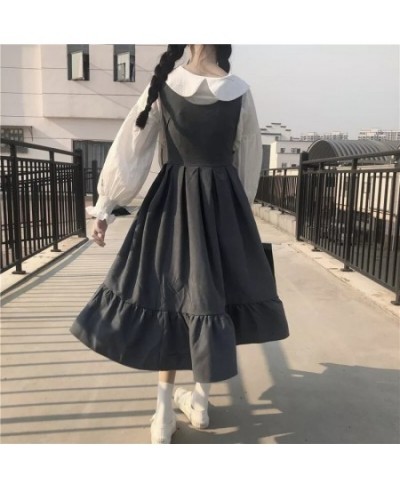 Sleeveless Dress Women Japanese Style Chic Leisure Kawaii Teenager JK New College Sweet Ruffles Girls High Waist 4XL All-matc...