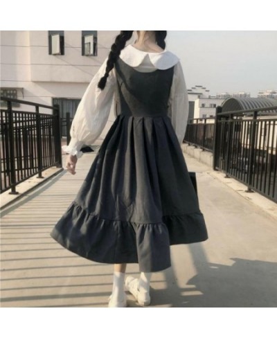 Sleeveless Dress Women Japanese Style Chic Leisure Kawaii Teenager JK New College Sweet Ruffles Girls High Waist 4XL All-matc...