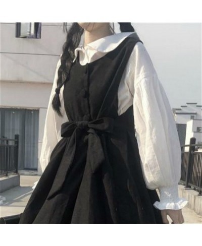 Sleeveless Dress Women Japanese Style Chic Leisure Kawaii Teenager JK New College Sweet Ruffles Girls High Waist 4XL All-matc...