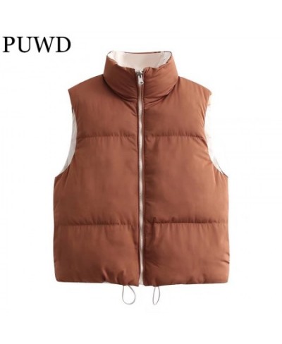 Casual Women Double-sided Wear Cotton Vest Jacket 2023 Autumn Winter All-match Drawstring Parka Loose Female Chic Outwear $49...