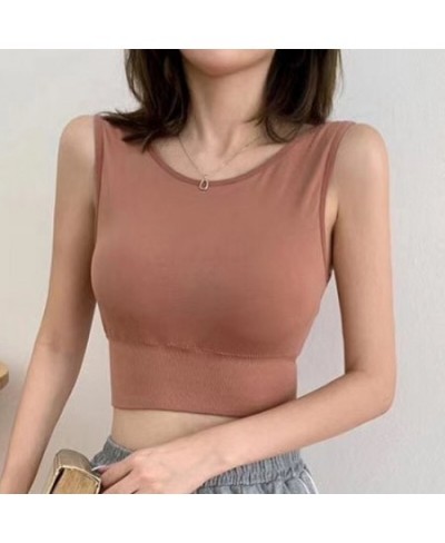 Tank Crop Tops for Girls Female Camisole Fashion Solid Color Lounge Underwear for Women Lingerie Femme Push Up BodyShaper $14...