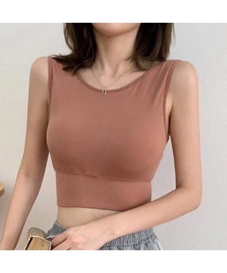 Tank Crop Tops for Girls Female Camisole Fashion Solid Color Lounge Underwear for Women Lingerie Femme Push Up BodyShaper $14...