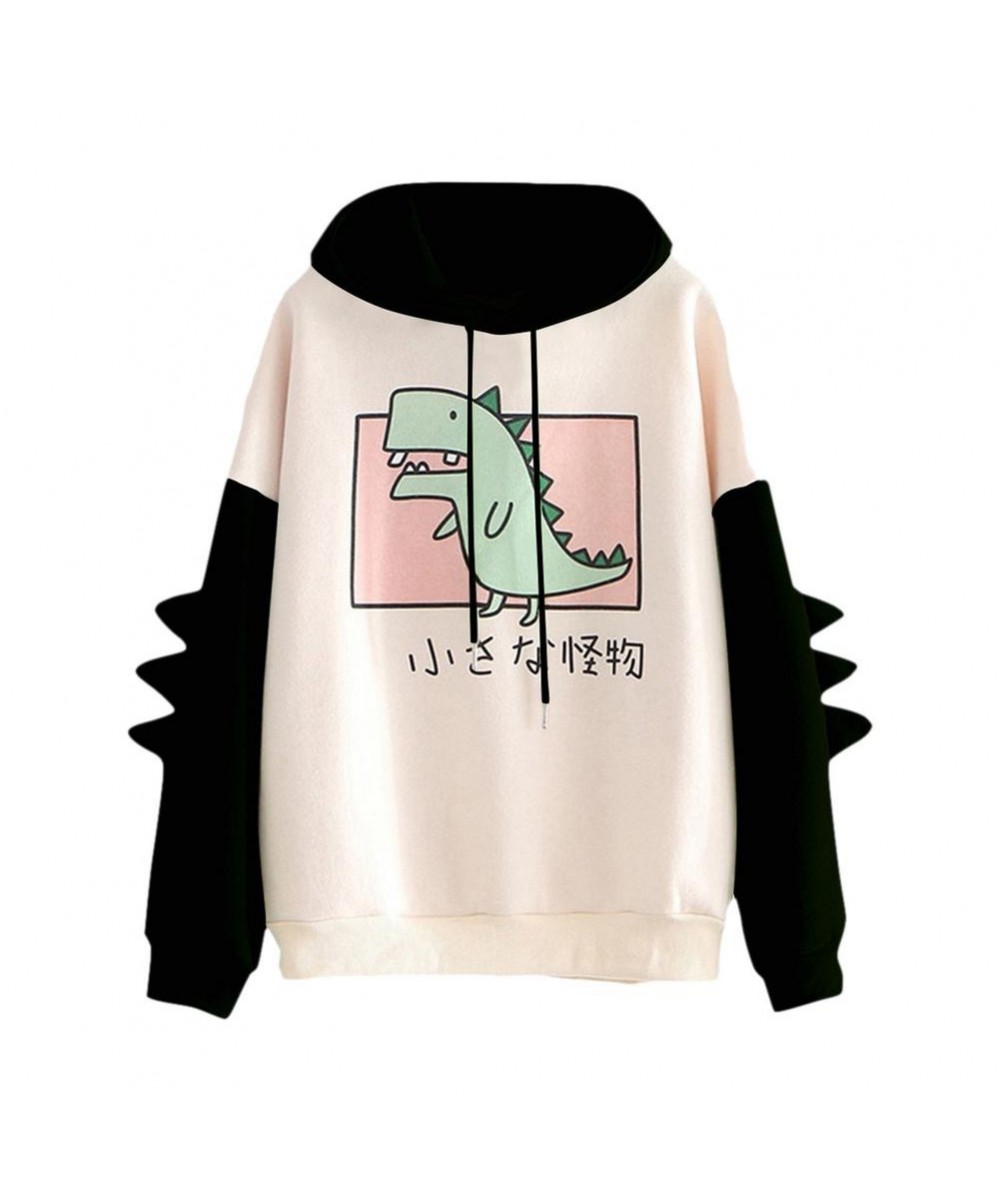 Dinosaur Oversized Cartoon Hoodie Women Fashion Sweatshirt Casual Print Korean Style Thicken Sweatshirt Winter dino hoodie To...