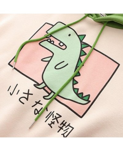 Dinosaur Oversized Cartoon Hoodie Women Fashion Sweatshirt Casual Print Korean Style Thicken Sweatshirt Winter dino hoodie To...