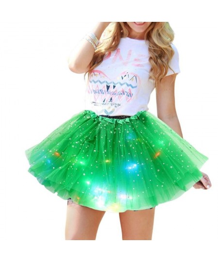 Women Short Tutu Skirt Party Luminous Fairy Costume Carnival Party Gift Festival Christmas Halloween LED Light Up Tulle Skirt...