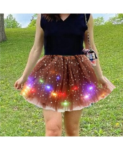 Women Short Tutu Skirt Party Luminous Fairy Costume Carnival Party Gift Festival Christmas Halloween LED Light Up Tulle Skirt...