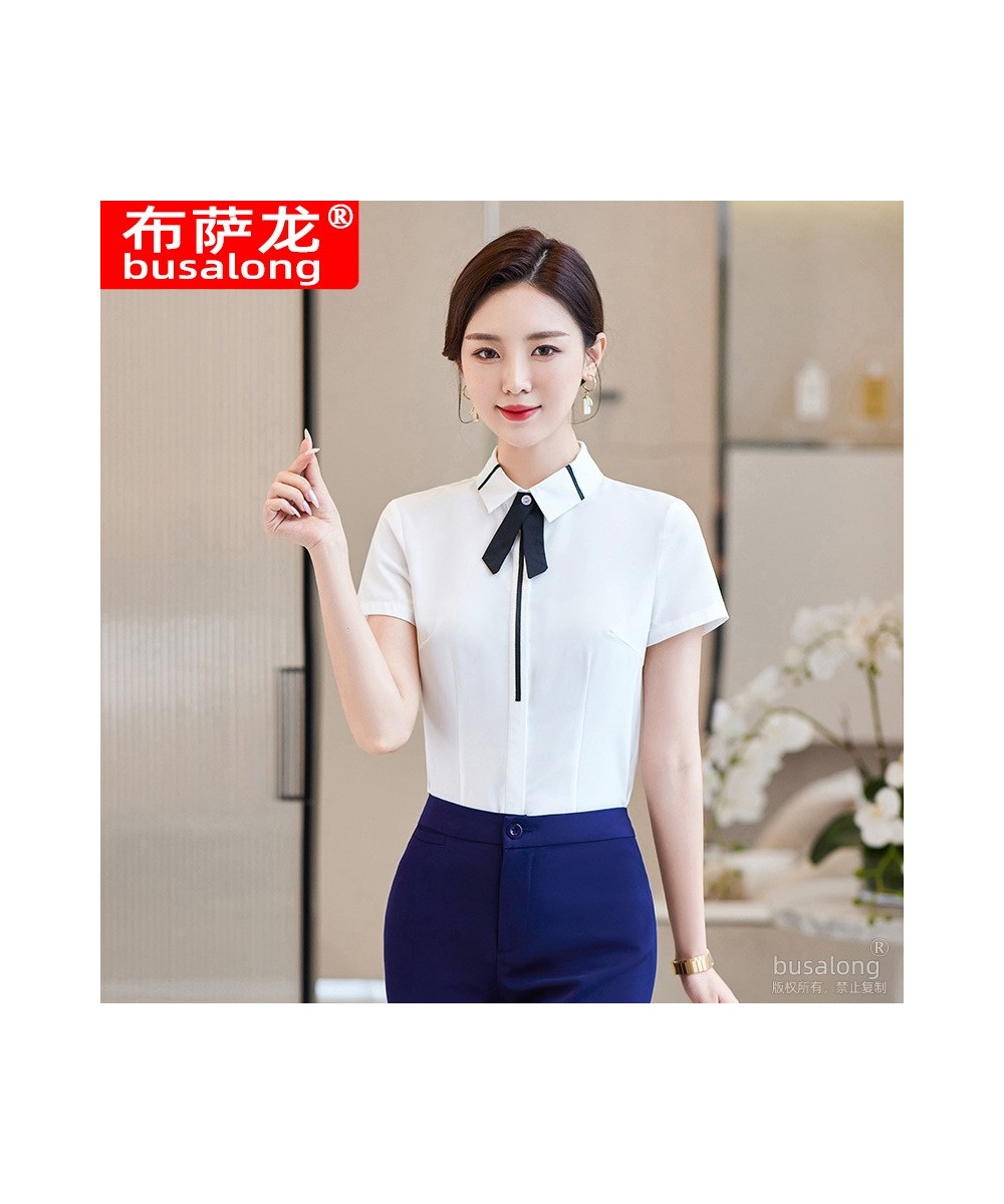 Summer 2023 Short Sleeve Business Shirt Women's Business Suit Slim-Fitting Iron-Free Work Clothes plus Size Business Formal $...