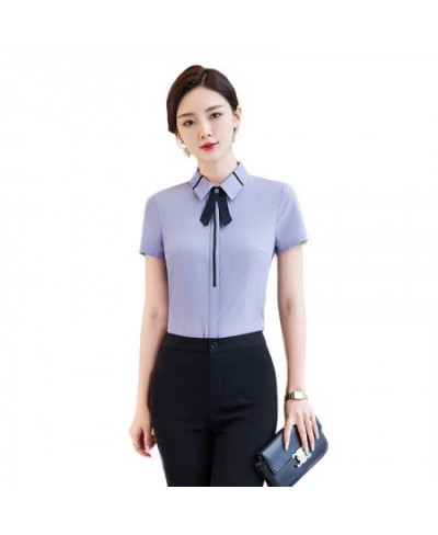 Summer 2023 Short Sleeve Business Shirt Women's Business Suit Slim-Fitting Iron-Free Work Clothes plus Size Business Formal $...