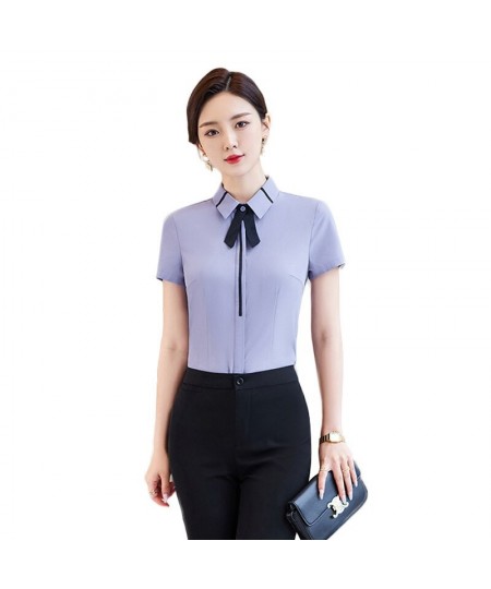 Summer 2023 Short Sleeve Business Shirt Women's Business Suit Slim-Fitting Iron-Free Work Clothes plus Size Business Formal $...