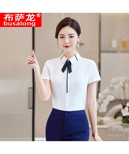 Summer 2023 Short Sleeve Business Shirt Women's Business Suit Slim-Fitting Iron-Free Work Clothes plus Size Business Formal $...