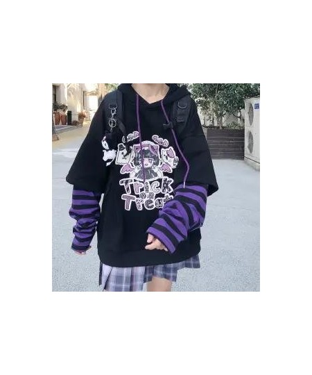 Oversized Patchwork Hoodie Streetwear Hip Hop Women Sweatshirts Casual Autumn High Street Tops Funny Harajuku Striped Hoodie ...