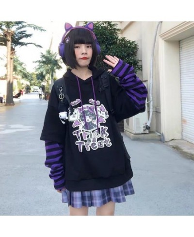 Oversized Patchwork Hoodie Streetwear Hip Hop Women Sweatshirts Casual Autumn High Street Tops Funny Harajuku Striped Hoodie ...