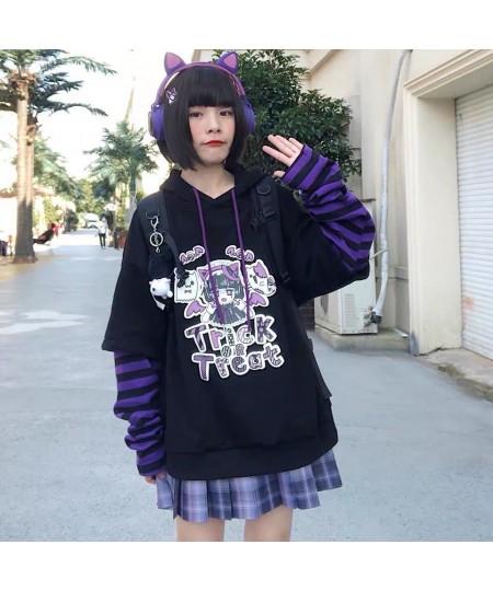 Oversized Patchwork Hoodie Streetwear Hip Hop Women Sweatshirts Casual Autumn High Street Tops Funny Harajuku Striped Hoodie ...