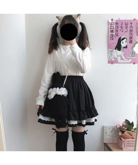 Lovely Vintage Lace Drawstring Skirt Cream Tart SK Skirt Solid Color Lolita Skirt $30.67 - Skirts