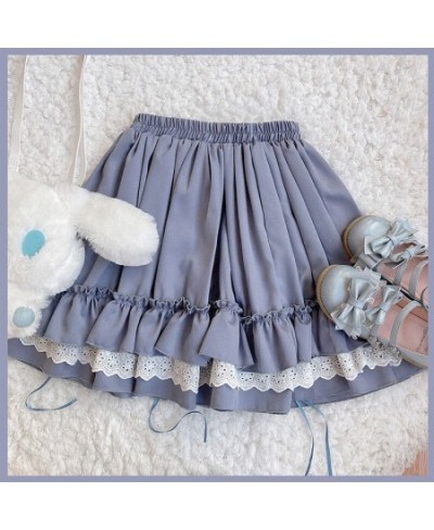 Lovely Vintage Lace Drawstring Skirt Cream Tart SK Skirt Solid Color Lolita Skirt $30.67 - Skirts