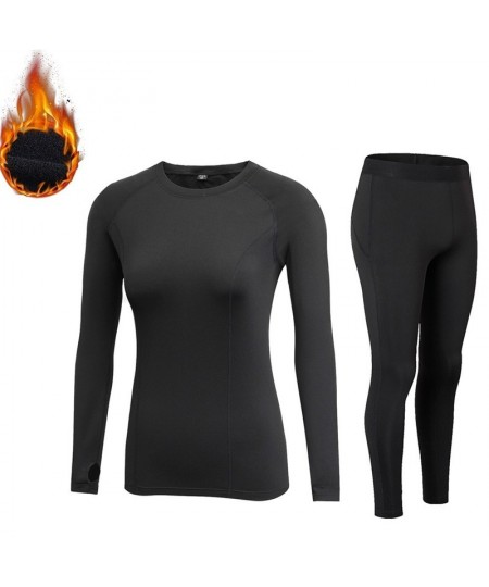 Women Thermal underwear thin fleece female long johns winter tight fitness solid color $48.63 - Underwear