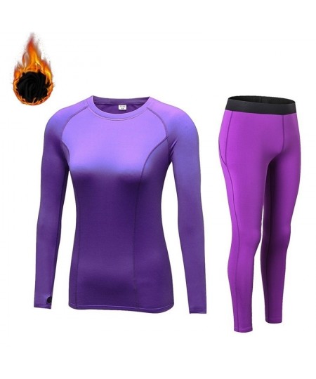 Women Thermal underwear thin fleece female long johns winter tight fitness solid color $48.63 - Underwear