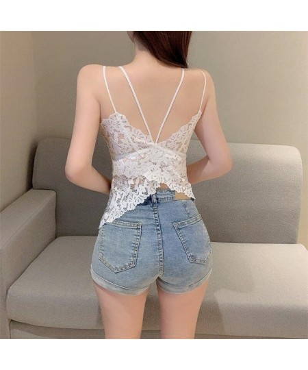 Crop V-neck Women's Bustier 2022 Out Corset Tank Tops Vest Sexy Top Plus Hollow Camisole Women Lace Size $21.30 - Underwear