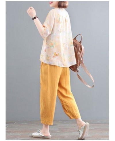 2 Piece Sets Women Cotton Linen Shirts And Pants New 2022 Summer Vintage Style Loose Comfortable Female Casual Suits D211 $51...