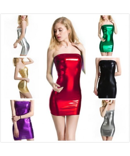 Sexy PU Leather Women Dress Sleeveless Pencil Mini Bodycon Club Party Dresses Spring Black Red Leather Dresses $25.03 - Dresses