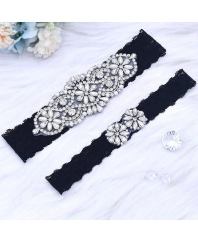 Wedding Bridal Garter Leg Ring Sexy Crystal Pearl Rhinestone Lace Garter Belt Women Party Dress Elastic Decor Thigh Leg Loops...