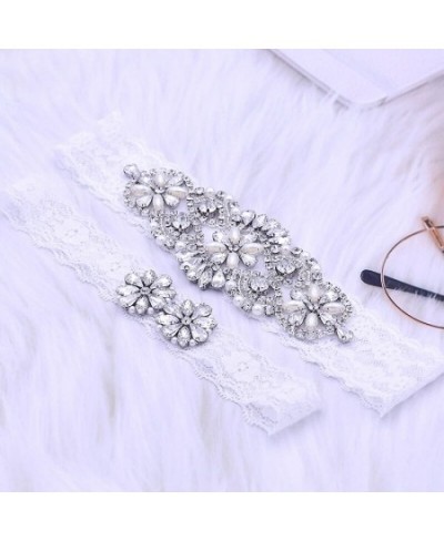 Wedding Bridal Garter Leg Ring Sexy Crystal Pearl Rhinestone Lace Garter Belt Women Party Dress Elastic Decor Thigh Leg Loops...