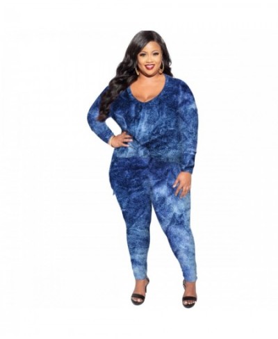 Women Clothing Sets Plus Size Large Two-Pieces Urban Casual Suits 2023 Autumn Winter New Flannel Sports Fashion Tie-Dyed $60....