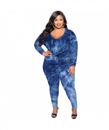 Women Clothing Sets Plus Size Large Two-Pieces Urban Casual Suits 2023 Autumn Winter New Flannel Sports Fashion Tie-Dyed $60....