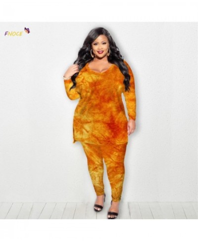 Women Clothing Sets Plus Size Large Two-Pieces Urban Casual Suits 2023 Autumn Winter New Flannel Sports Fashion Tie-Dyed $60....