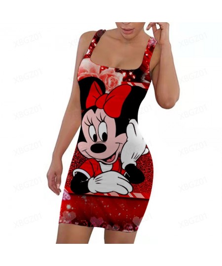 Women's Dress Sleeveless 3D Print Party Dresses for Women 2022 Minnie Mouse Slim Fit Cartoon Casual Sexy Fashion Tight $22.86...