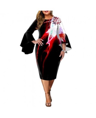 Plus Size Dresses for Women 2022 Elegant Wedding Party Dress Autumn New Ink Painting Round Neck Sheath Dress Evening Outfits ...