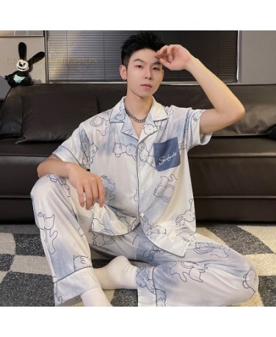 Spring Summer ICY Feelling Cartoon PJ Couple Pajama Sets Pyjamas Matching Sleep Loungewear Sleepwear Suits Pajamas for Lovers...