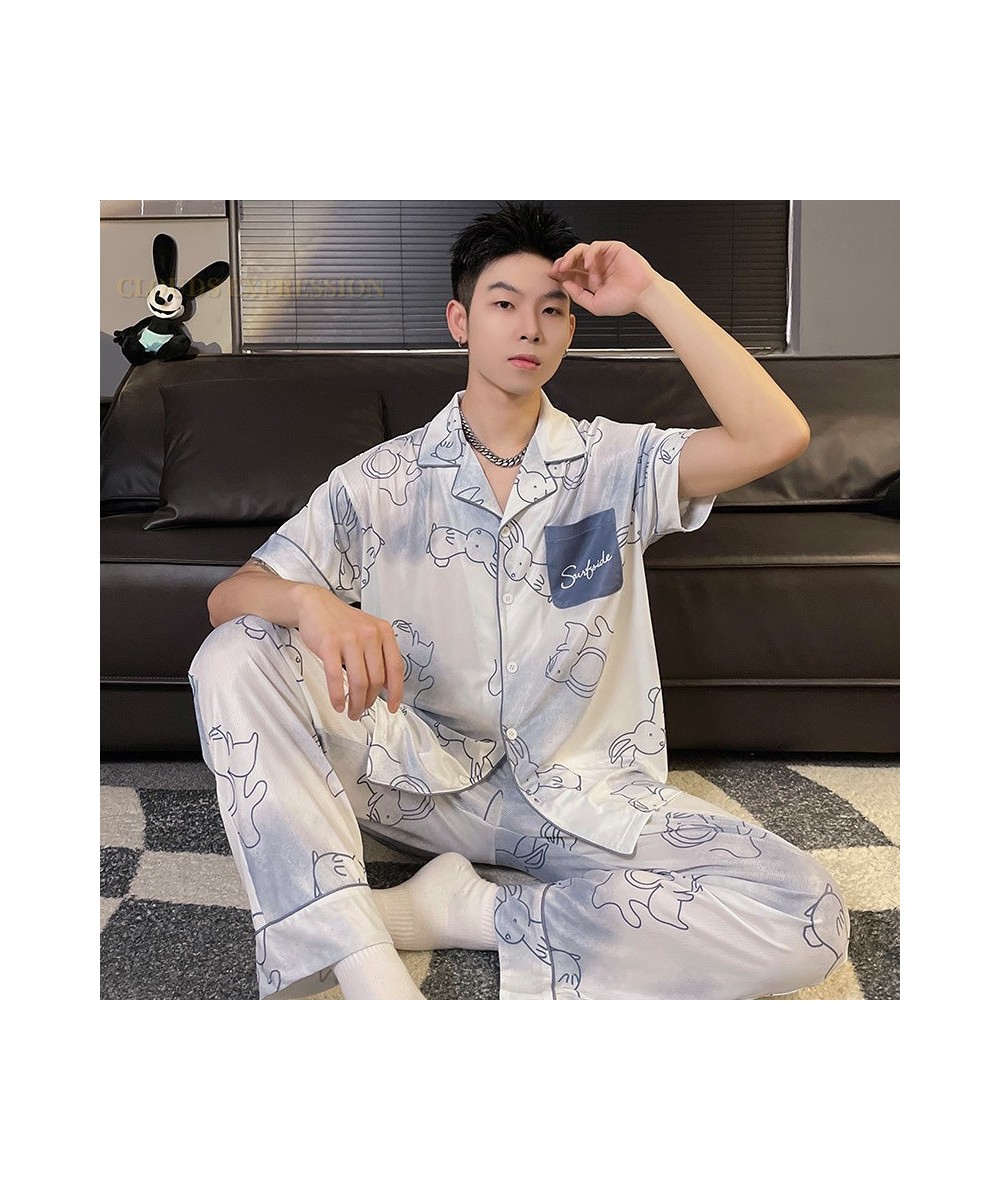 Spring Summer ICY Feelling Cartoon PJ Couple Pajama Sets Pyjamas Matching Sleep Loungewear Sleepwear Suits Pajamas for Lovers...