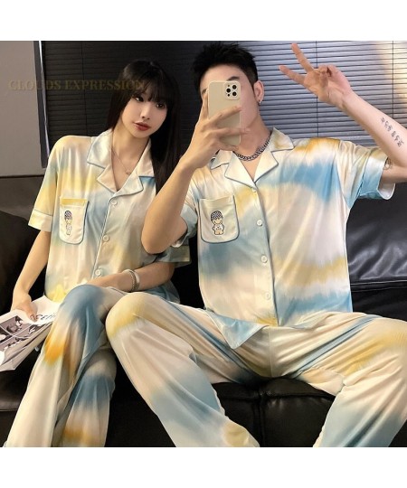 Spring Summer ICY Feelling Cartoon PJ Couple Pajama Sets Pyjamas Matching Sleep Loungewear Sleepwear Suits Pajamas for Lovers...